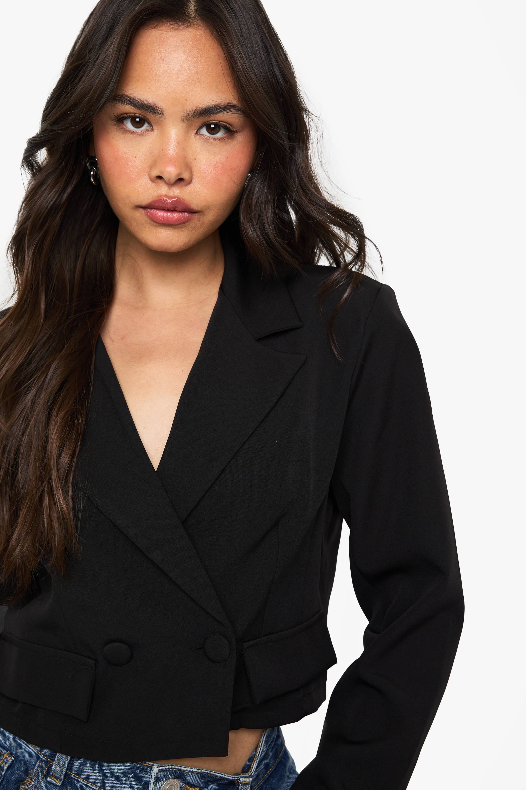 boohoo Boohoo Basics Blazer Court Boxy à Détail de Poche