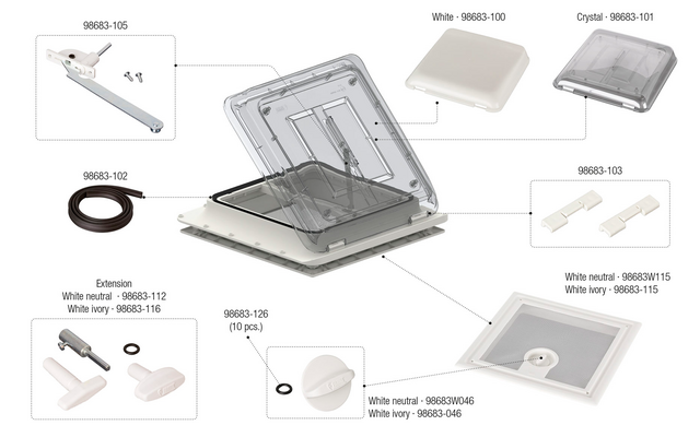 Fiamma Befestigungsstift für Ersatzhaube Vent Fiamma Artikelnummer 98683-103