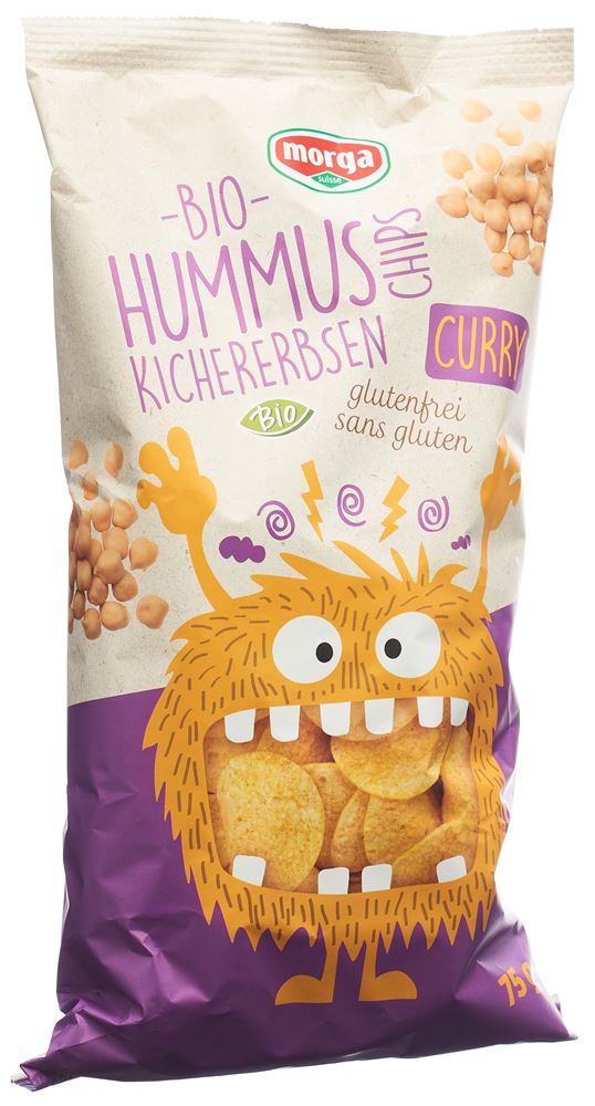 MORGA Kichererbsen Chips<br>75 g, mit Curry Bio glutenfrei