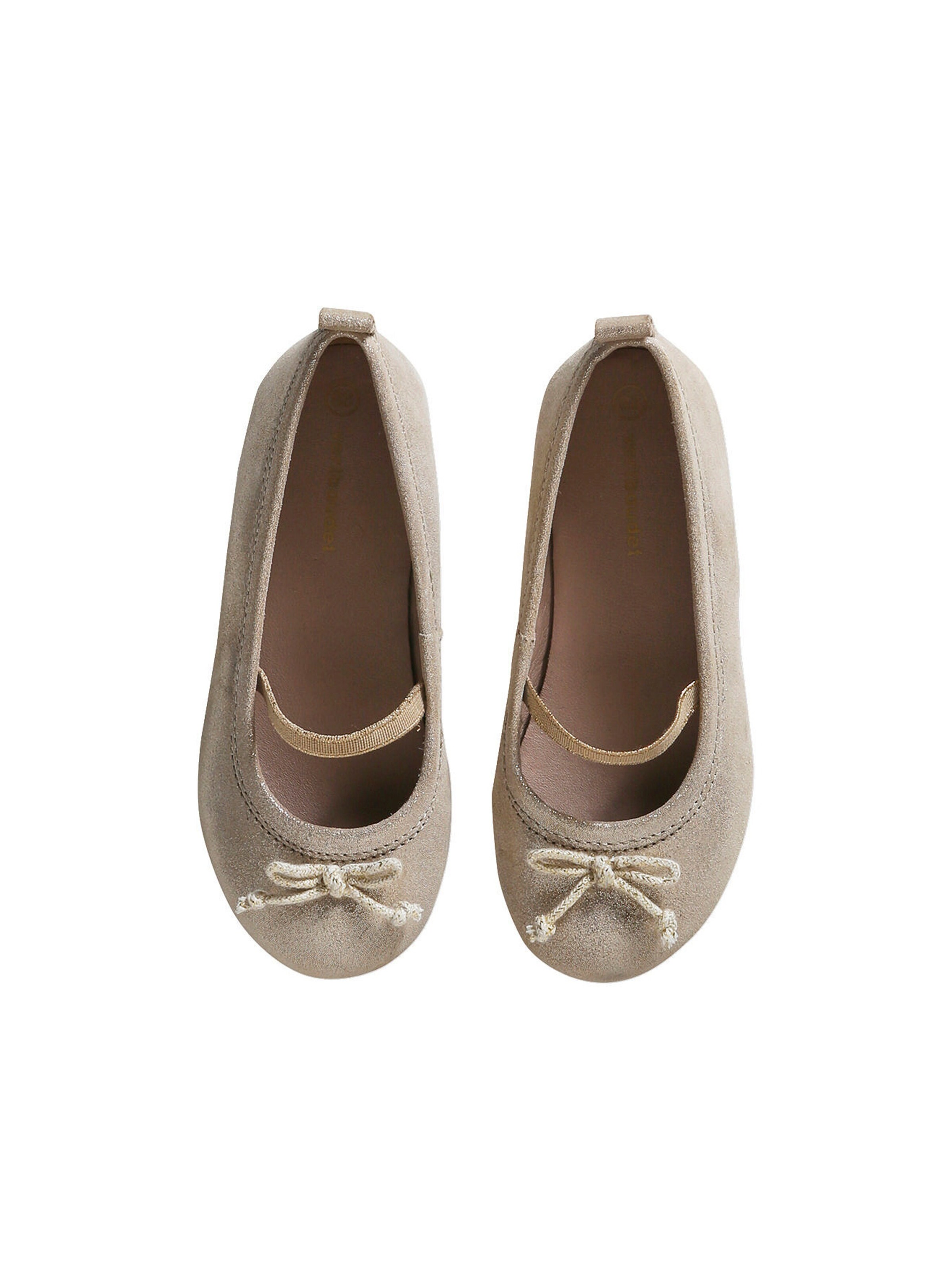 Vertbaudet Glänzende Mädchen Leder-Ballerinas gold