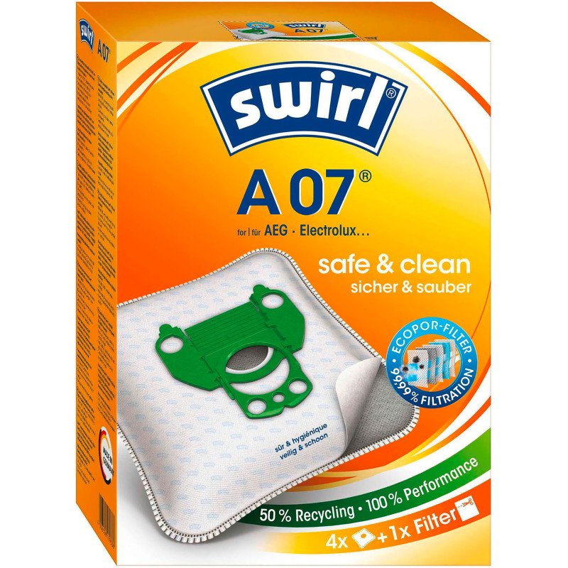 Sac d'aspirateur A 07, avec filtre MicroporPlus - Lot de 4