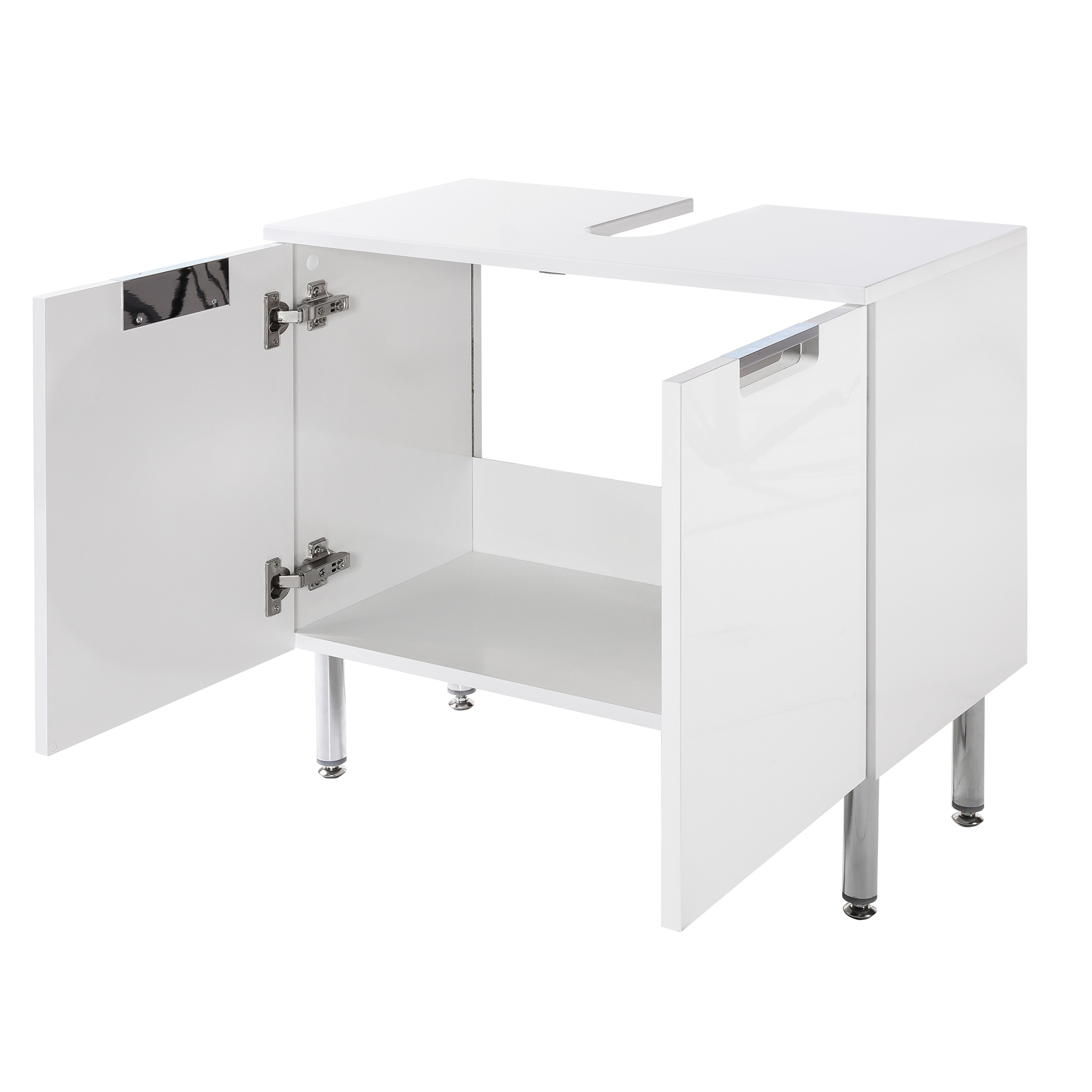 Waschbeckenunterschrank - weiß Hochglanz - 65 cm
