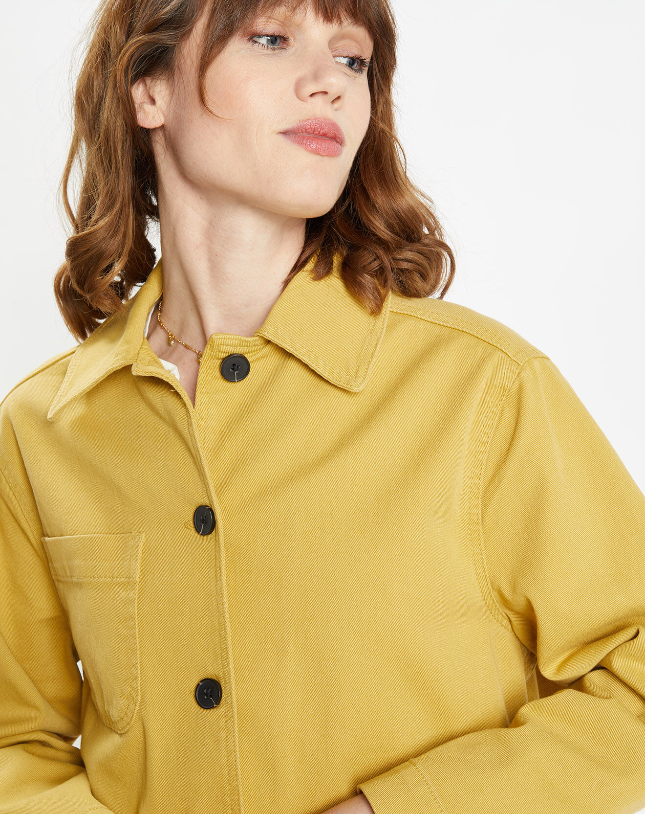 Galeries Lafayette Veste en Twill Loom kaki clair