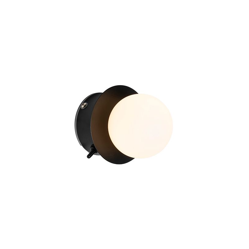 Wandlamp zwart IP44 met schakelaar - Cederic
