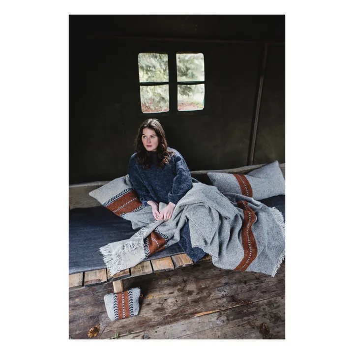 Libeco Plaid Montana en laine et lin  | Gris