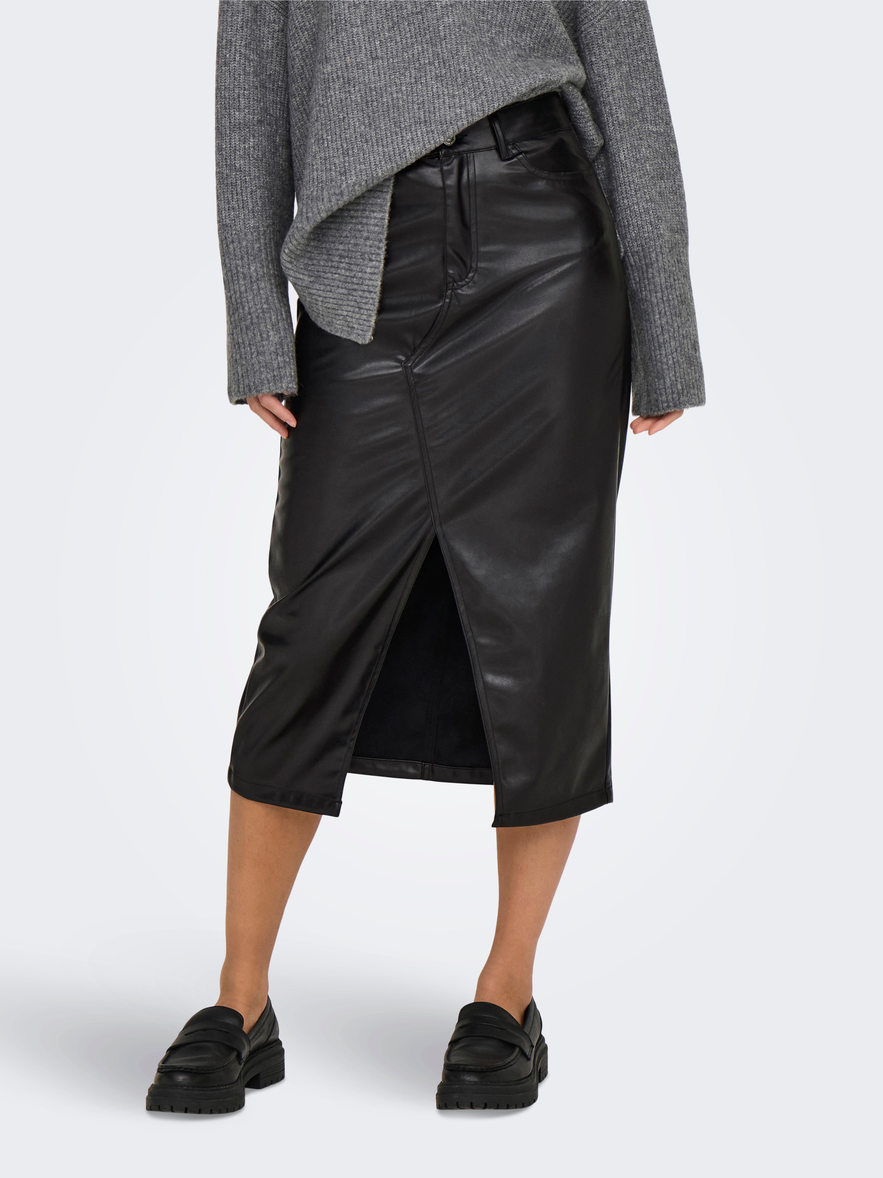 ONLLOLA-ELYNA Kunstlederrock Black