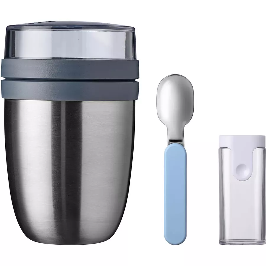 Mepal Thermo-Lunchpot + Faltbarer Löffel Ellipse 500 + 200 ml silber