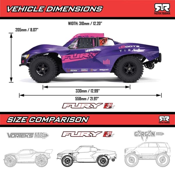 ARRMA Fury 1/10 223S BLX 2WD Green - RTR