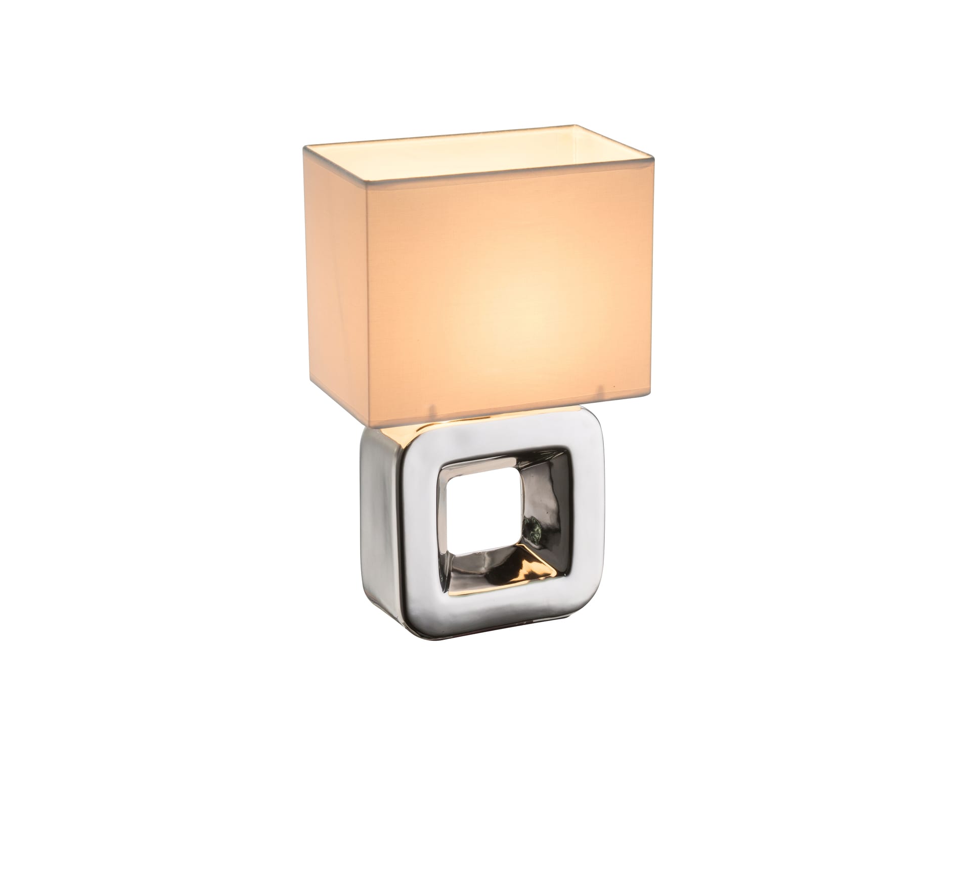 GLOBO Retrofit Tischlampe Kilauea Chromfarbig /Weiß 20x12cm H32cm