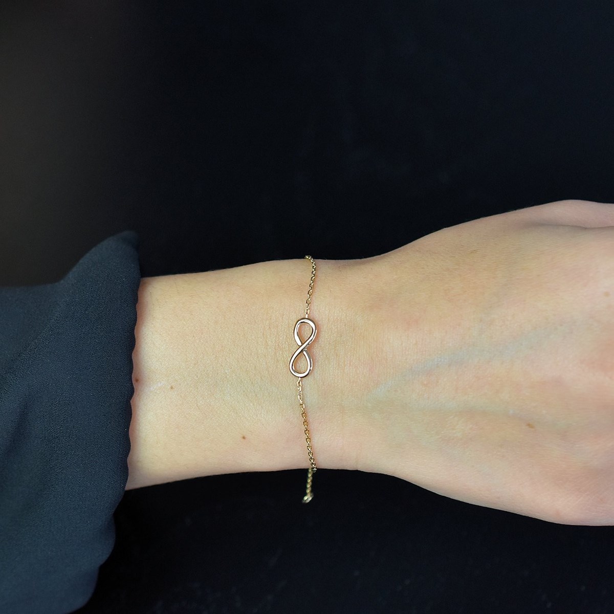 Bracelet symbole infini Plaqué OR 750 3 microns
