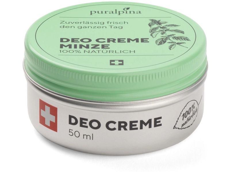 Puralpina Deo Crème Minze 50 ml Natürliches, zuverlässiges Deo mit Minze Duft