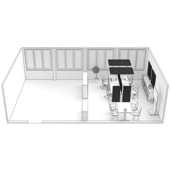t.akustik Office Set Open Plan BK