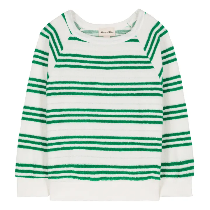 We Are Kids Sweat Henri Rayure Eponge Bio | Vert