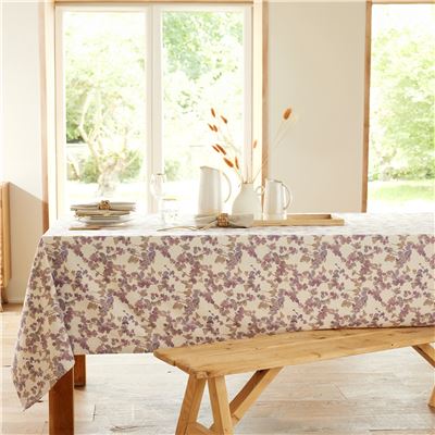 Nappe lin et coton motif fleurs - BECQUET CRÉATION