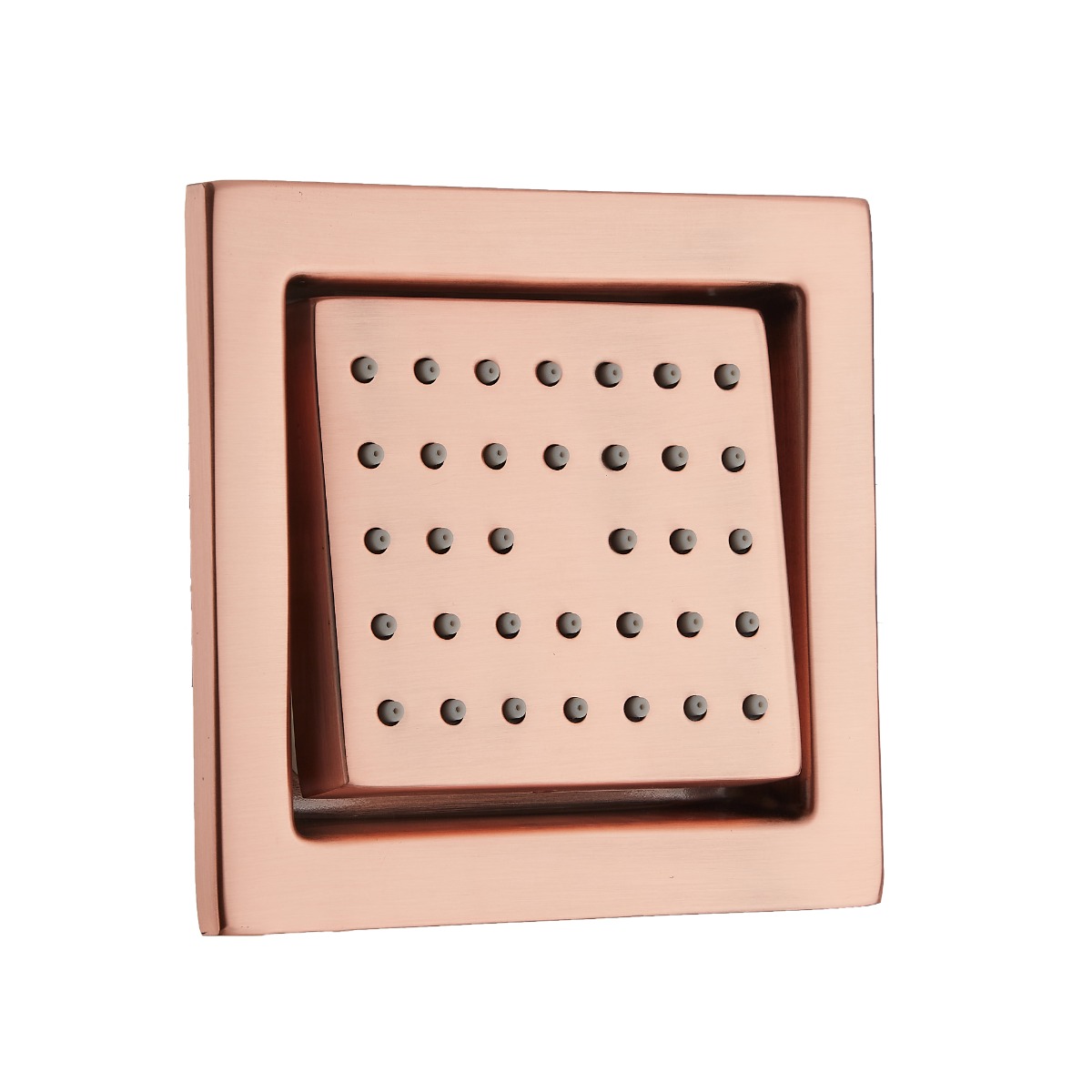 Saniclear Copper inbouw massage jet vierkant geborsteld koper
