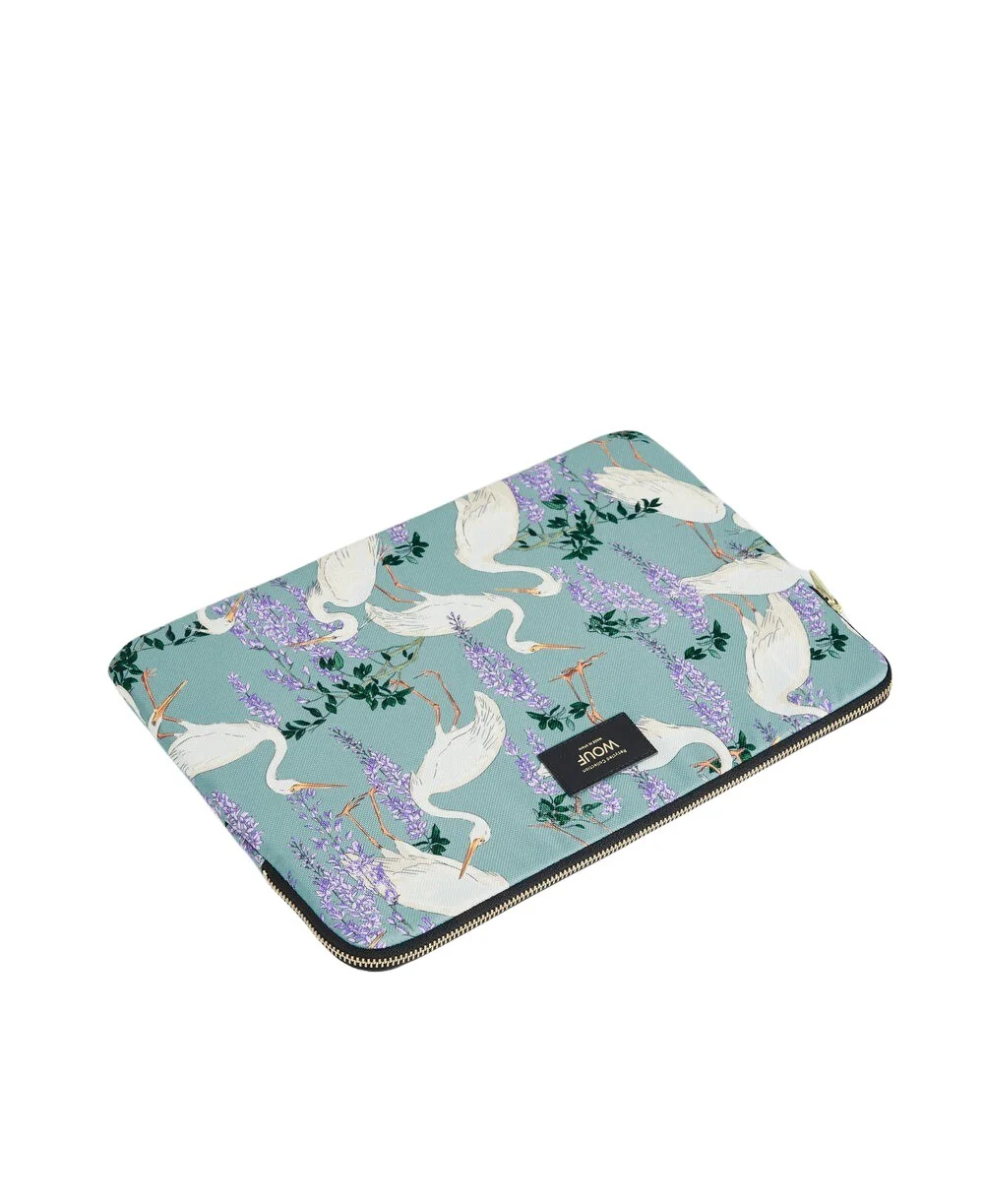 Wouf  Heron computer Sleeve, 13/14 - Green/Purple