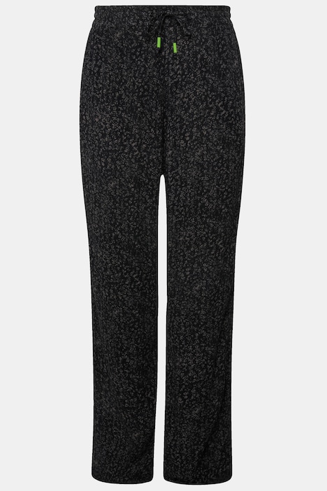 Schlupfhose Rose, weites Bein, Elastikbund, Krepp