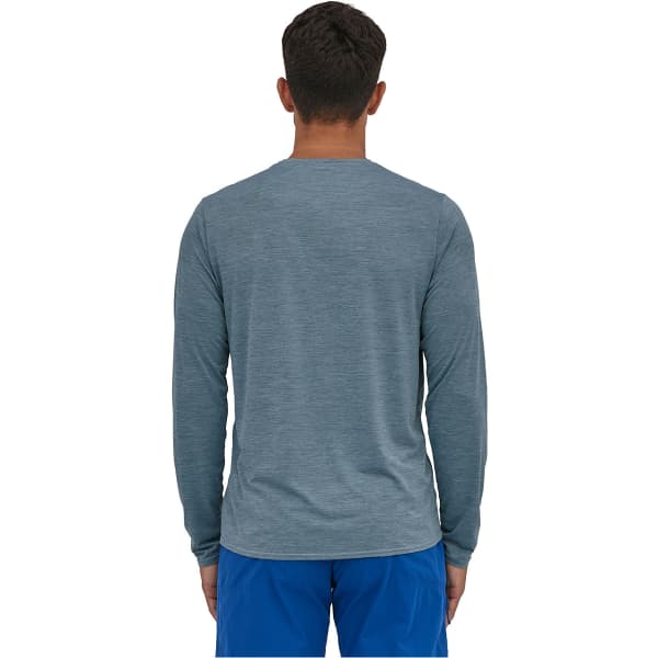 T-shirt randonnée PATAGONIA M'S L/S CAP COOL DAILY GRAPHIC SHIRT LINE LOGO RIDGE STRIPE: LIGHT PLUME GREY X-DYE