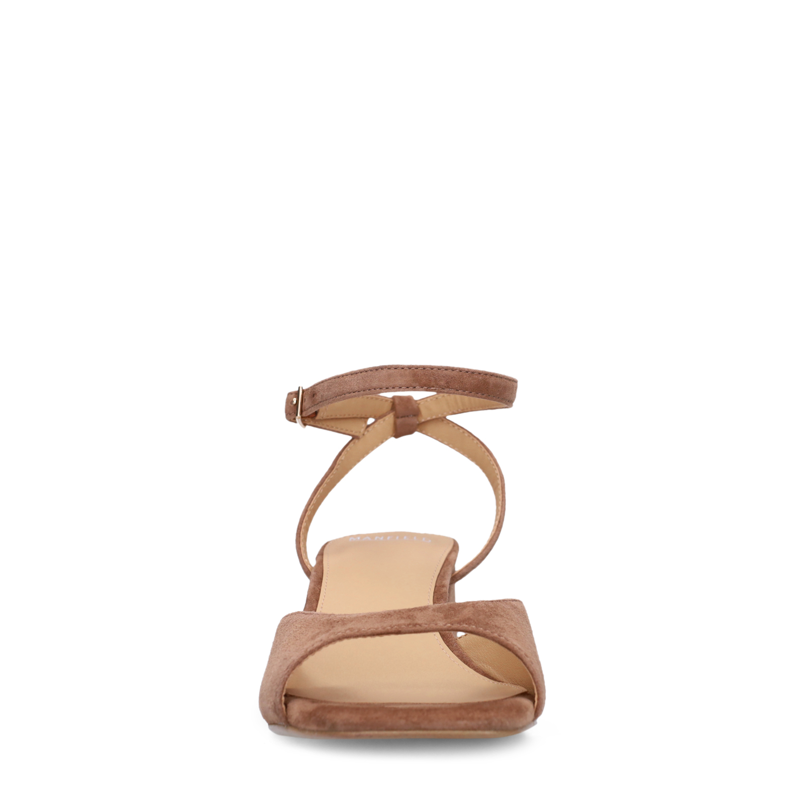 Bruine suède sandalen met hak