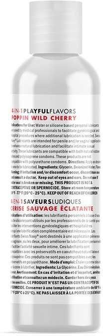 Swiss Navy - 4 in 1 Playful Flavors - Likbaar en Verwarmend Glijmiddel en Massage - Poppin Wild Cherry 30 ml