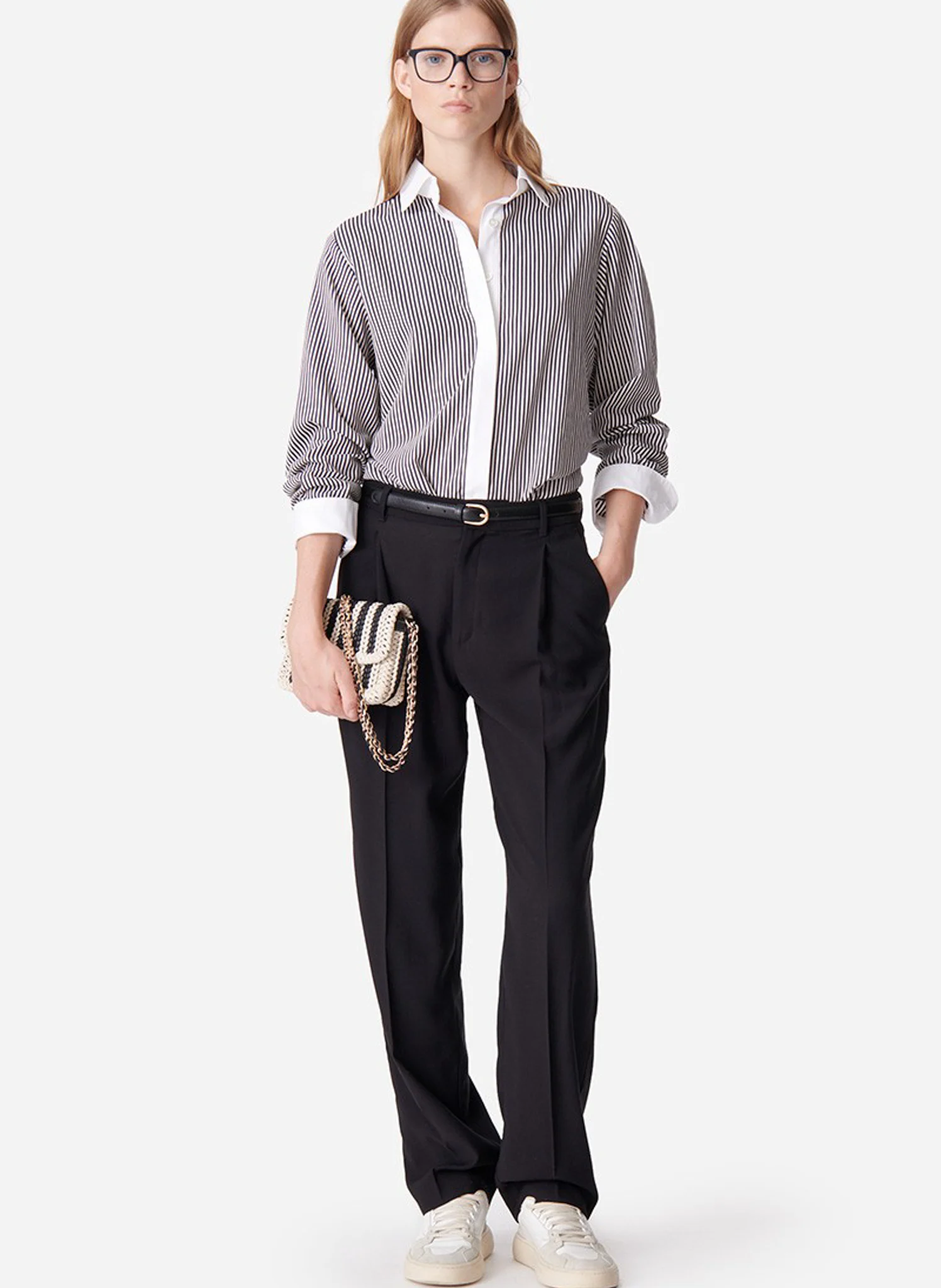 DARIO - Chemise col classique à rayures | Noir
