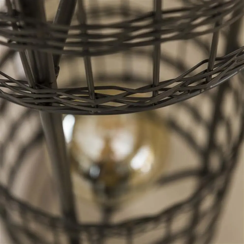 Industriële vloerlamp Mori 2-lichts zwart - 166x30x166 cm - Nikkel - Zwart