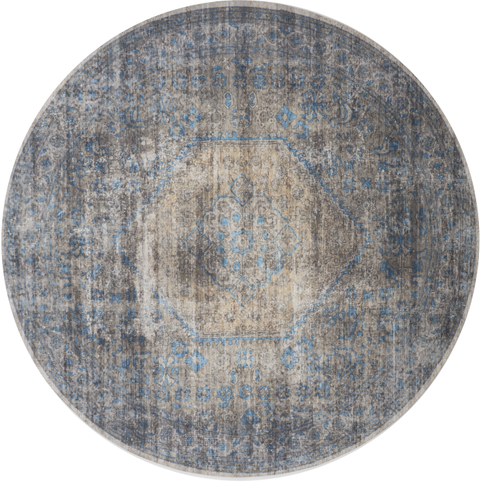Vloerkleed Madel rond groen/blauw ø120 cm