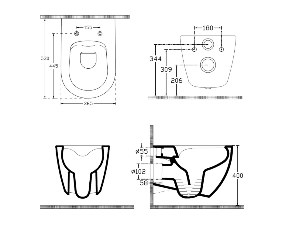 Isvea Durezza met Isvea Infinity randloos toilet grijs licht mat en softclose zitting