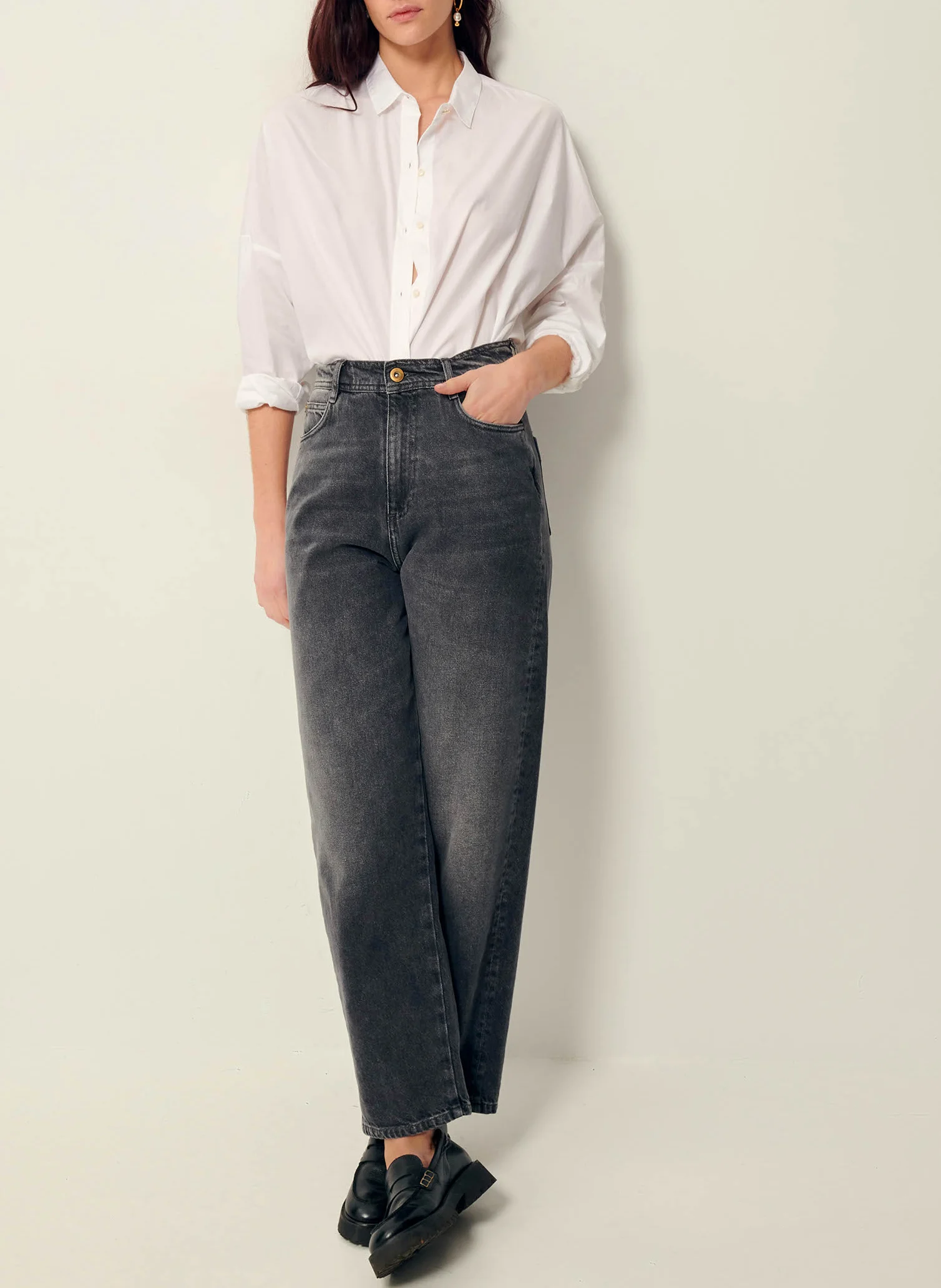 MAEMI O - Chemise col classique en coton | Blanc