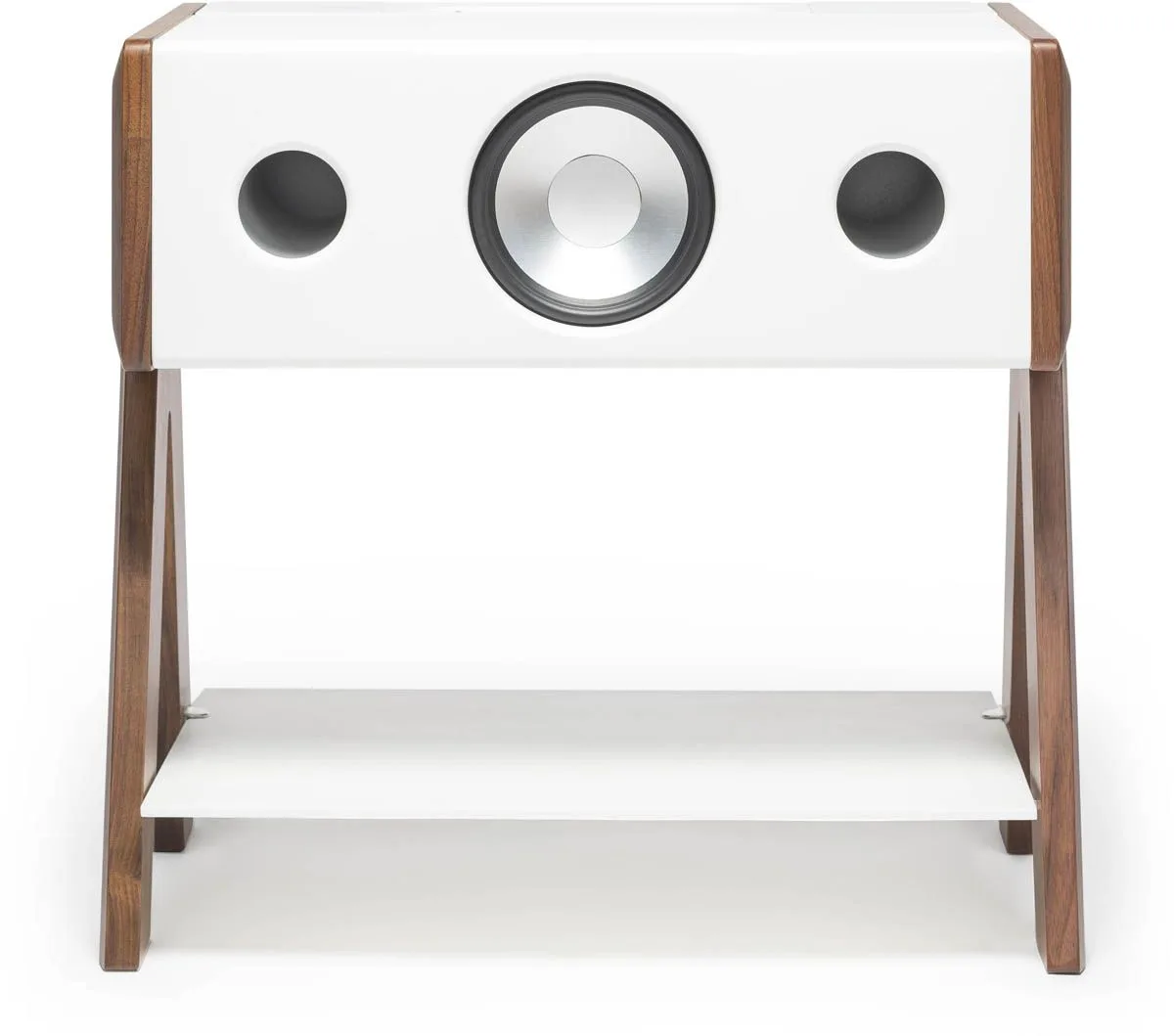 La Boîte Concept Cube Corian Séries Blanc et bois foncé Enceintes connectées