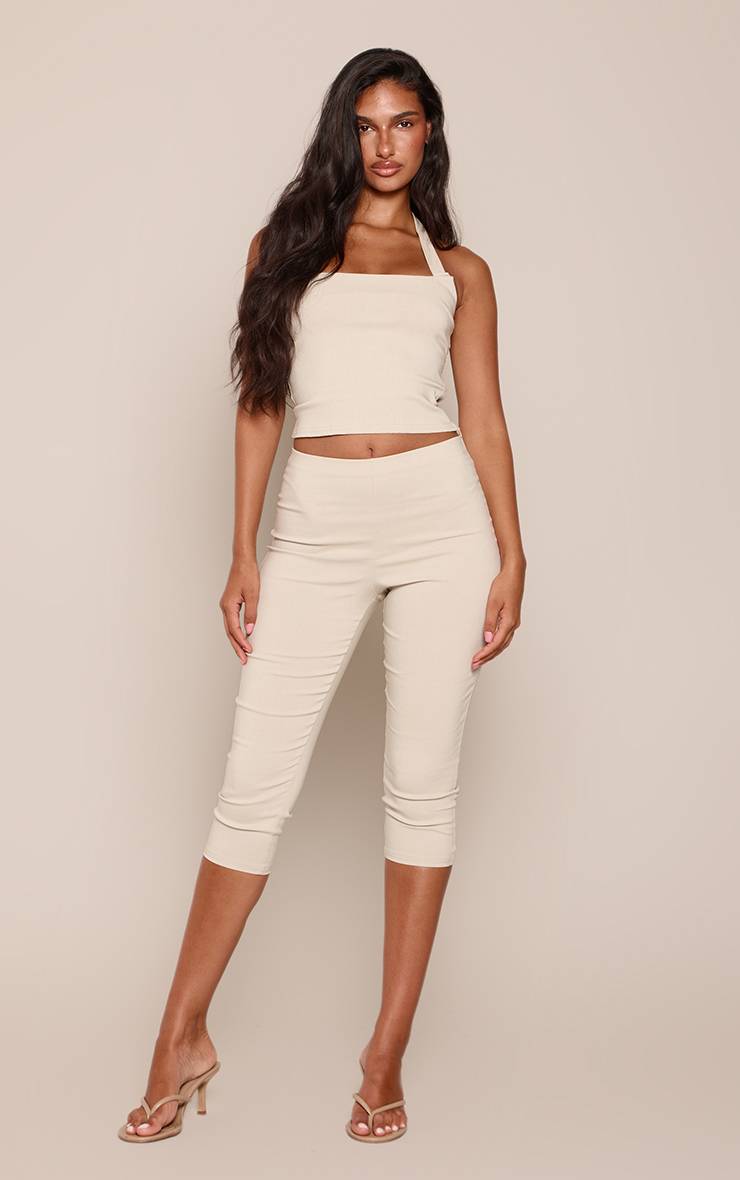 Crème Ensemble Coordonné Capri En Tissu Tissé Extensible