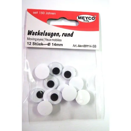 Meyco Wackelaugen 14mm, 12 Stück