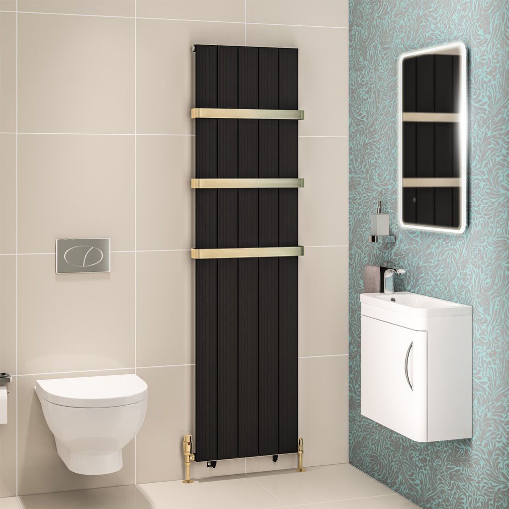 Eastbrook Mersey paneelradiator 47x180cm 1293W zwart mat