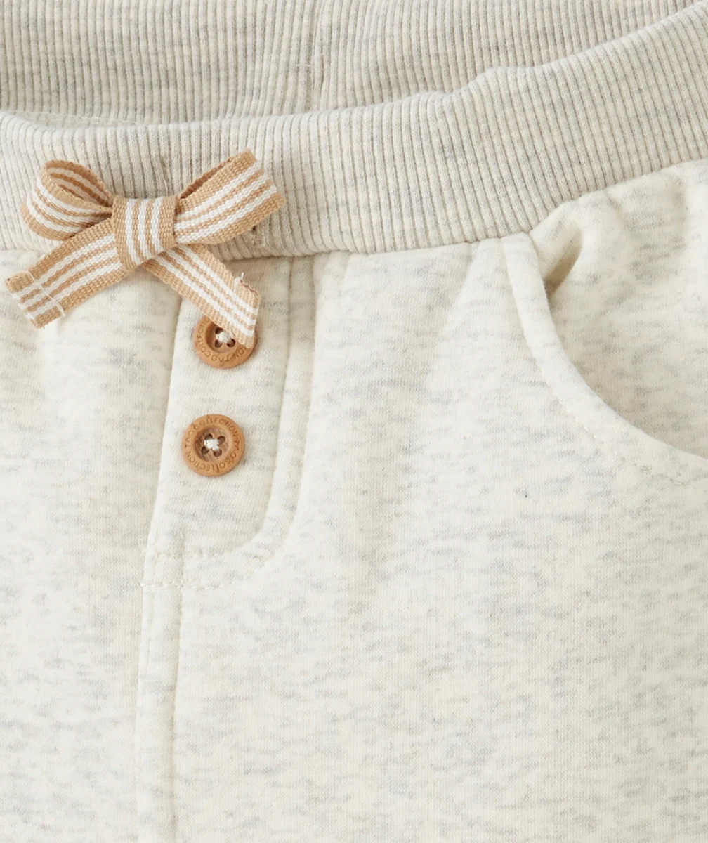 JOGGING GRIS CHINÉ AVEC DÉTAILS BEIGES BÉBÉ GARÇON