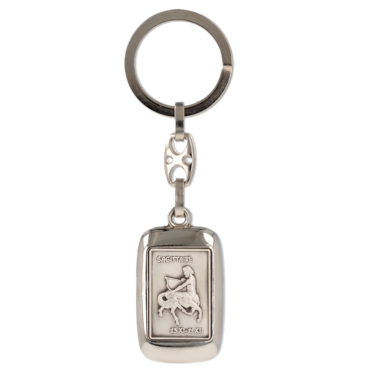 Porte clé métal signe du zodiac sagitaire