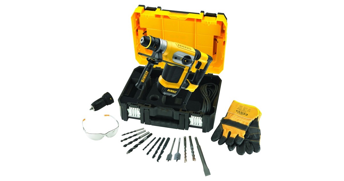 DEWALTD25417KT-QS 32mm SDS-Plus Combihamer 1000W boorhamer  (Geel/zwart, Incl. TSTAK I Koffer en accessoires)