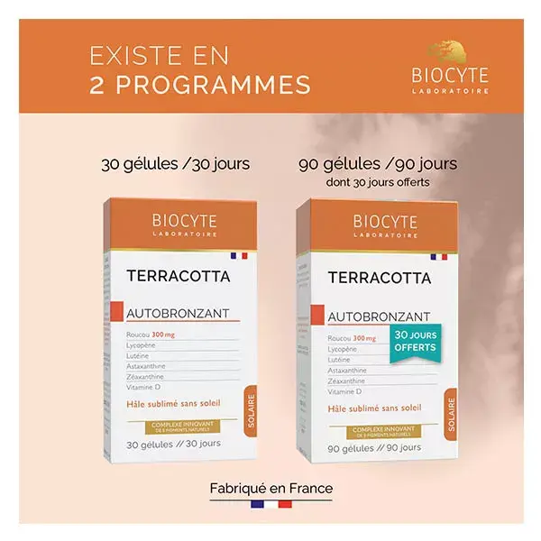 Biocyte Terracotta Solaire Autobronzeador Bronzeado Intensificado Sem Sol 90 cápsulas
