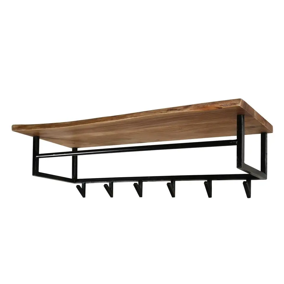 Kapstok 6 Haken Incl. Hoedenplank - Acaciahout