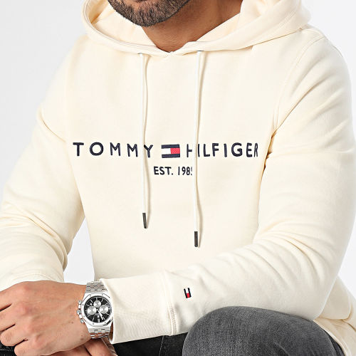 Sweat Capuche Tommy Logo 1599 Beige