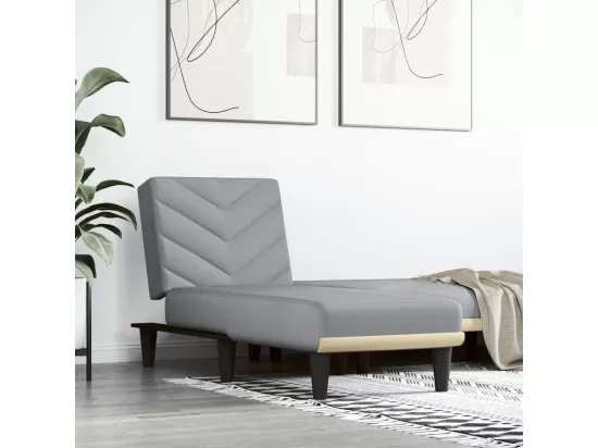 Chaise longue gris clair tissu