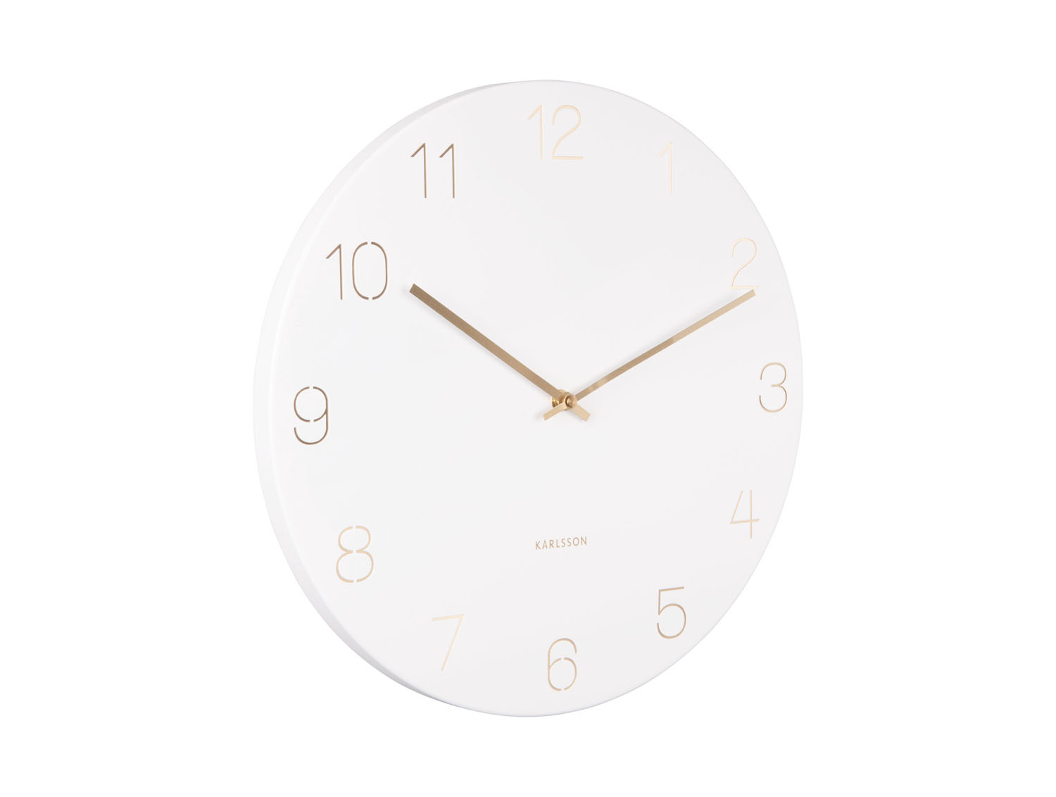 Wall clock Charm engraved numbers white