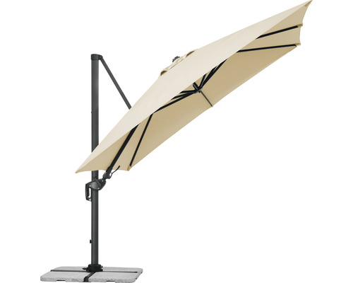 Schneider zweefparasol, tuinparasol Rhodos Twist, 300 x 300 cm, vierkant, naturel