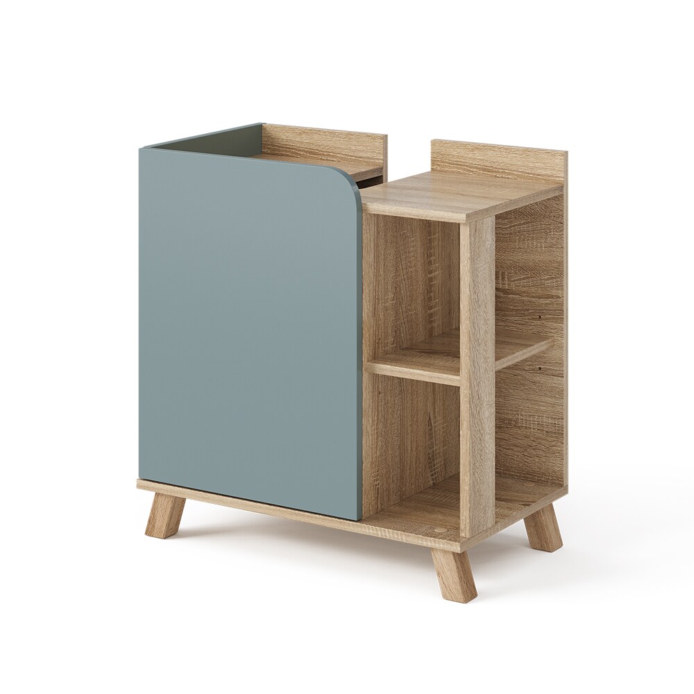 Vicco Waschbeckenunterschrank Karen Sonoma Mintgrün 60 x 65 cm Tür offene Fächer
