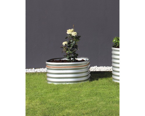Klassieke verhoogde tuinbak Vitavia Vita 401 rond Ø 82,1x40,1 cm zilver