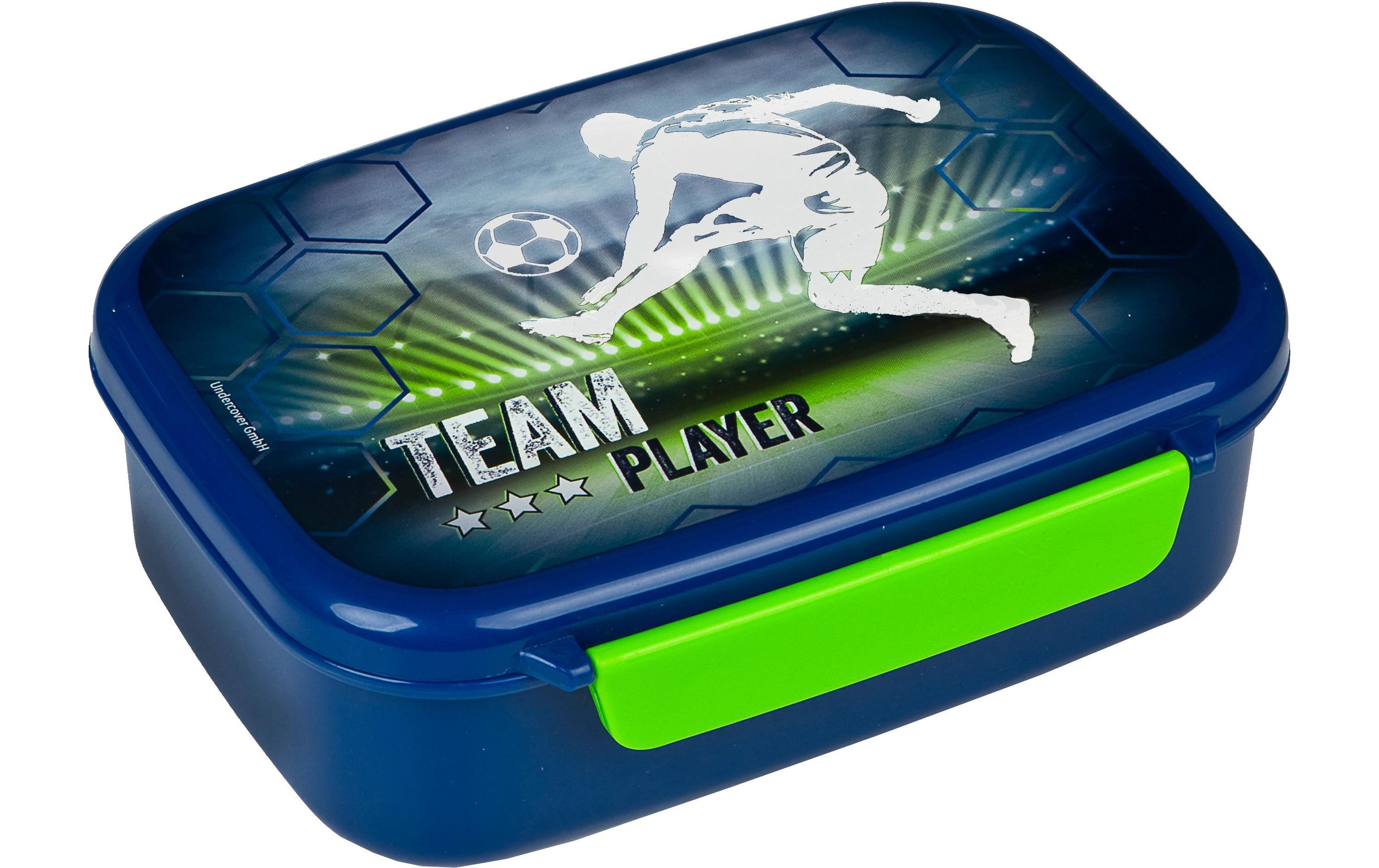 Lunchbox Fussball Dunkelblau/GrünBrotzeitdose