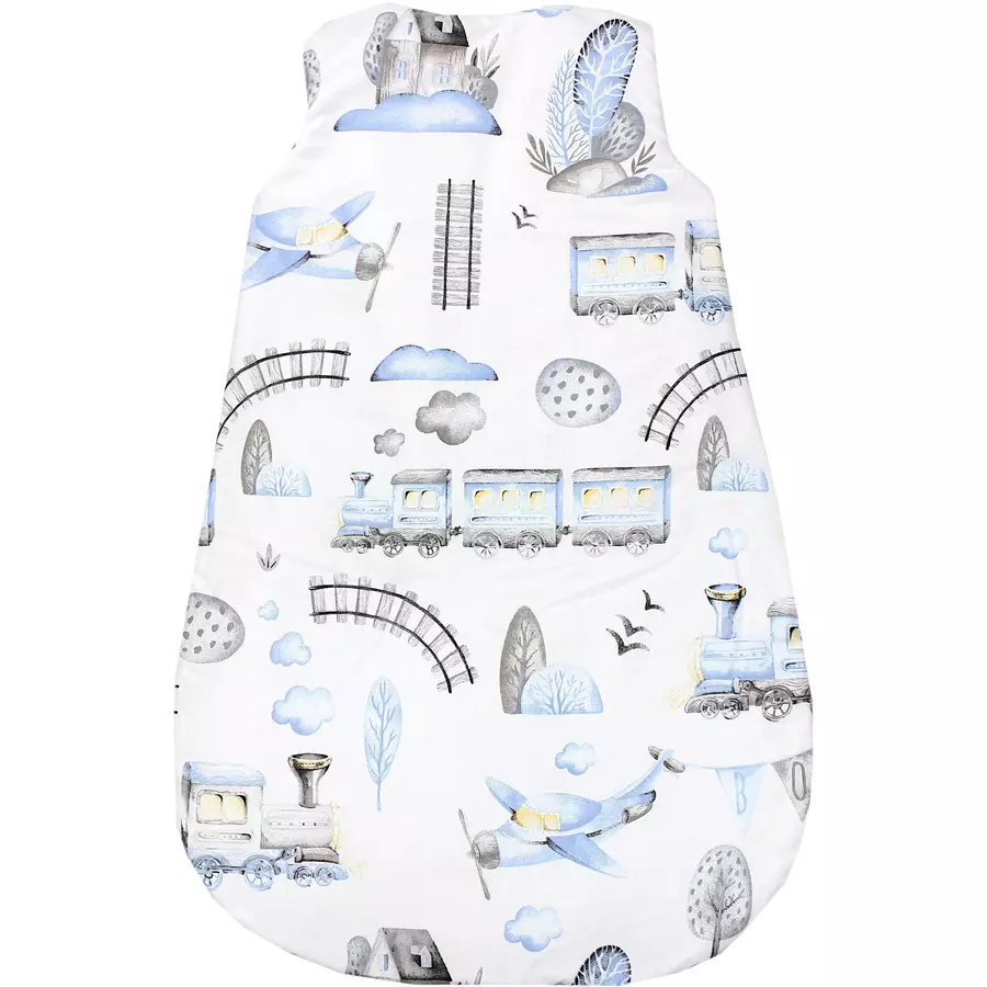 TupTam Baby Ganzjahres Schlafsack ohne Ärmel wattiert grauhellblau