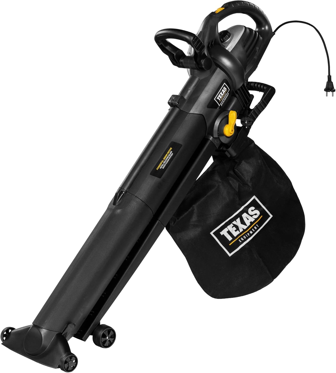 TEXAS BVX 3000P Laubsauger (Laubbläser, 3000 Watt Leistung, Integrierte Mulchfunktion, 30 Liter Fangsack)