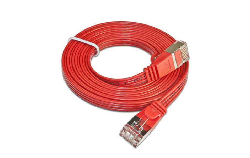 Slimpatchkabel RJ-45 - RJ-45, Cat 6, STP, 1 m, RotGeschirmtes Twisted-Pair-Kabel (STP) mit Klinkenschutz