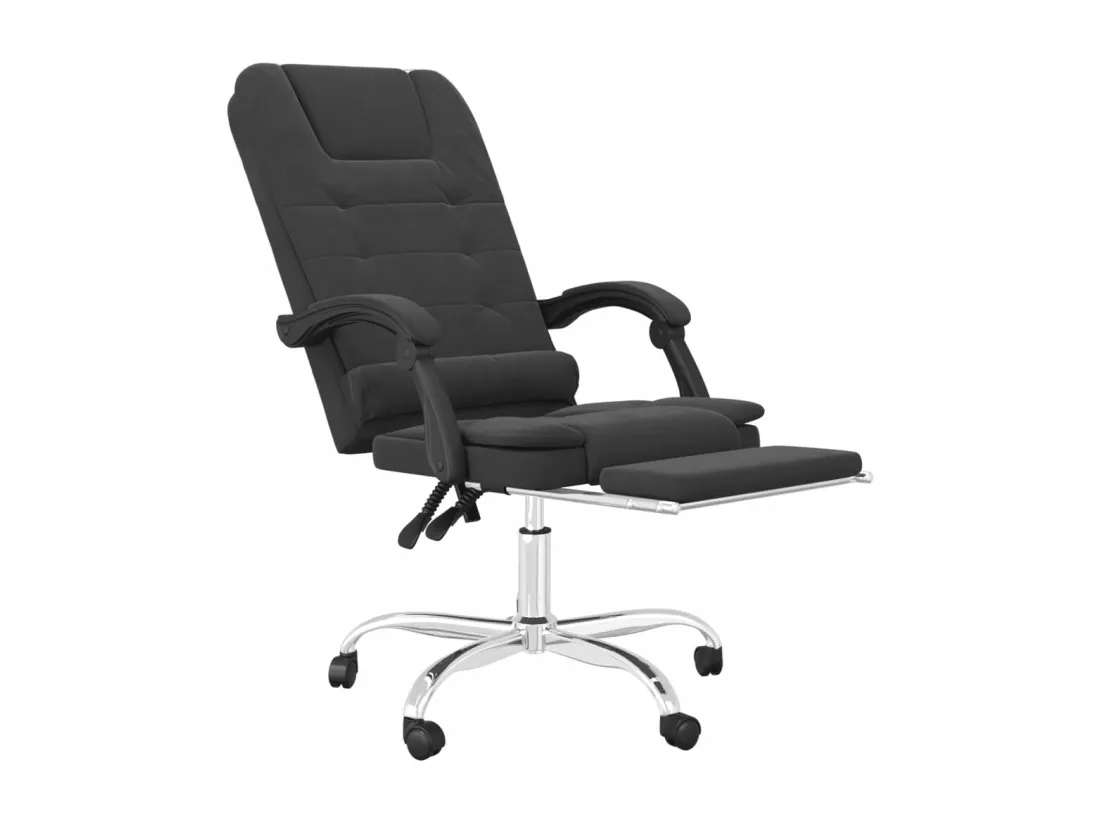 Fauteuil de massage inclinable de bureau Noir Similicuir