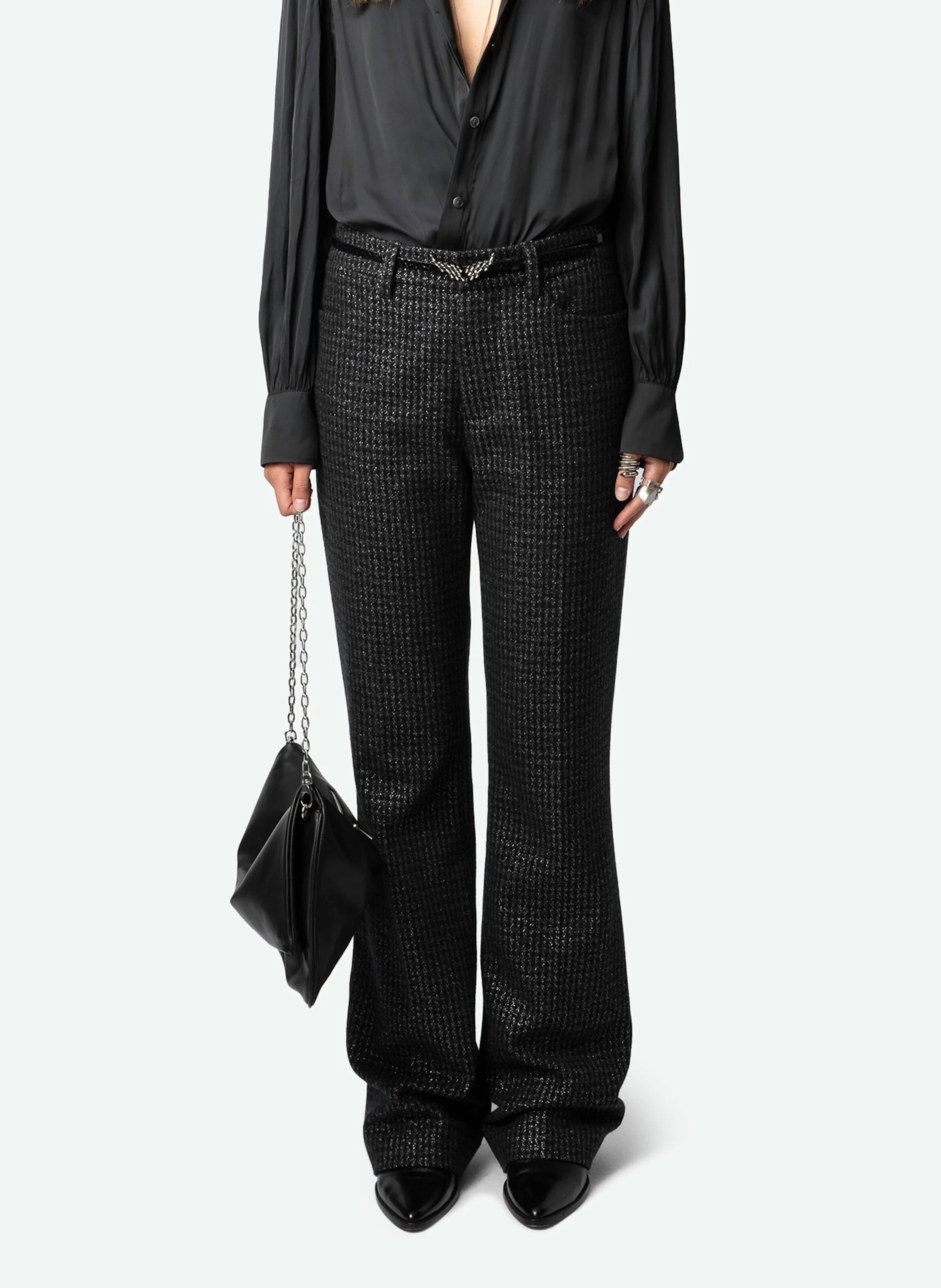 PISTOL - Pantalon droit en laine mélangée | Noir